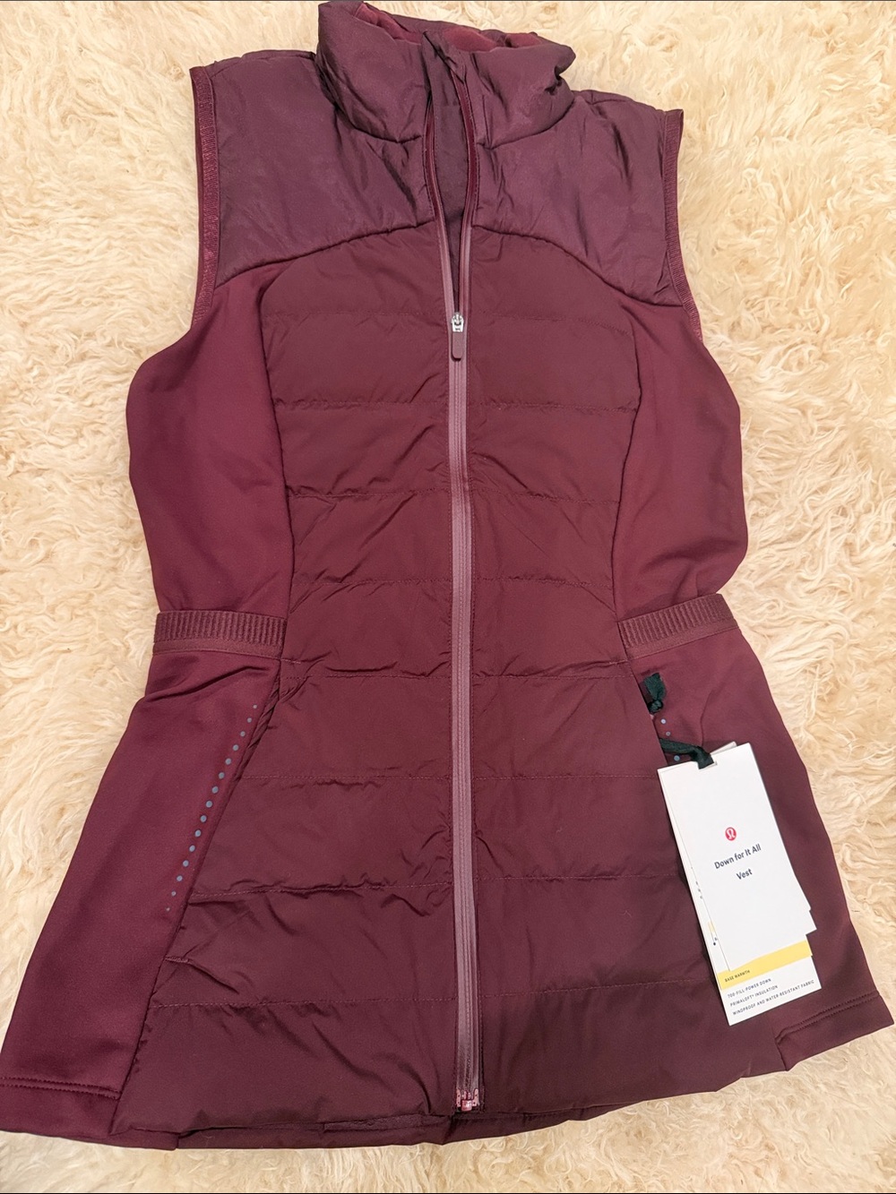Lululemon Down for It All Vest Women’s Sleeveless Vest - Burgundy size 4